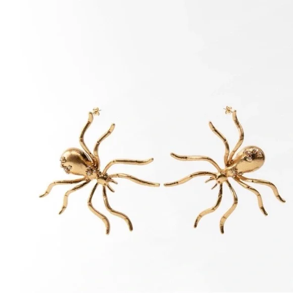 ZARA Bejeweled gold Spider Earrings - Picture 2 of 4